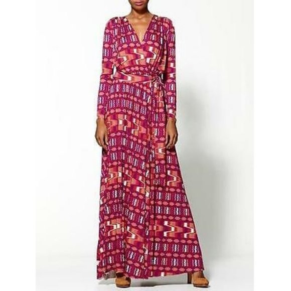 Rachel Pally Rocio Maxi Wrap Dress in Dusk Native Print Size XS Long Sleeve - Picture 1 of 10